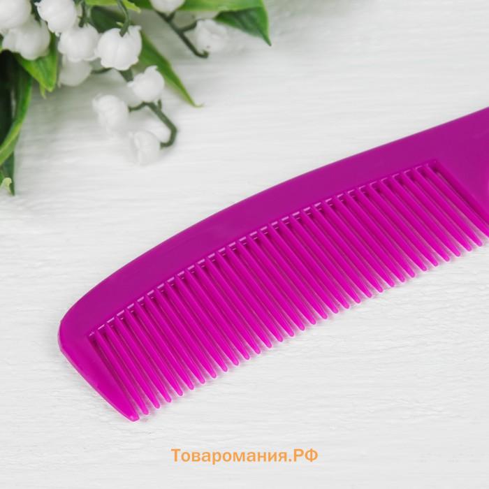 Расческа с ручкой, 19×4(±1)см, МИКС