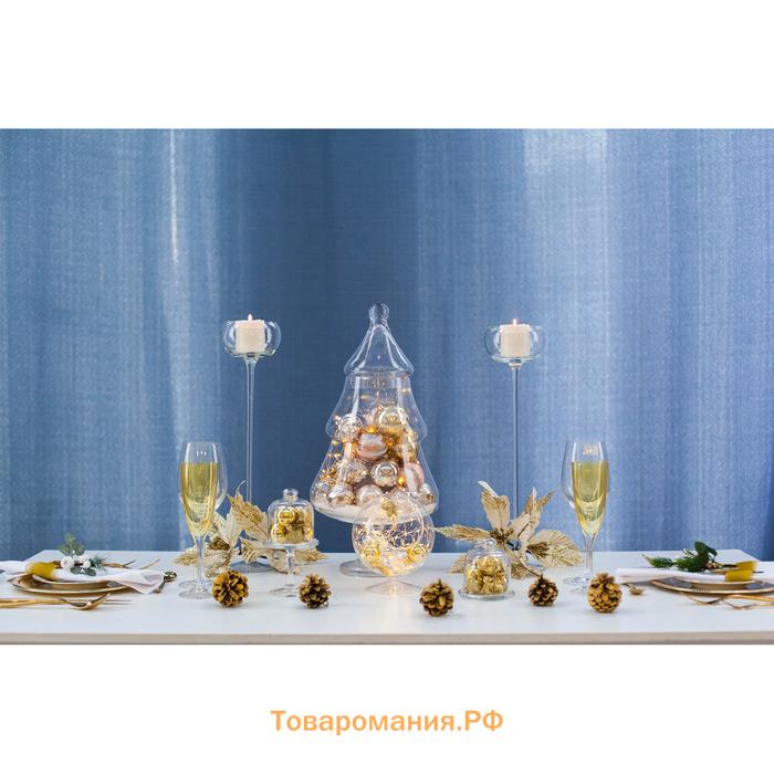 Декор «Блеск», резной цветок, 19×15 см, золото