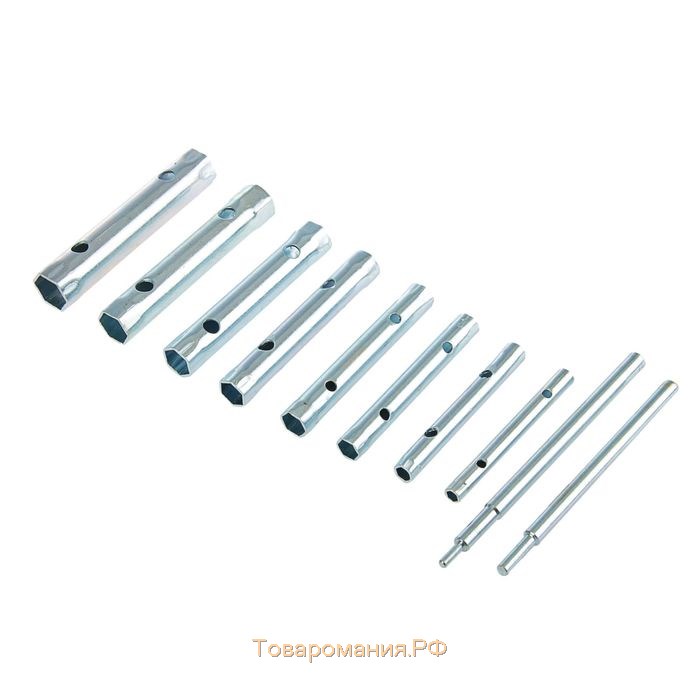 Набор ключей торцевых трубчатых ТУНДРА, оцинкованные, 6 - 22 мм, 2 воротка, 10 предметов