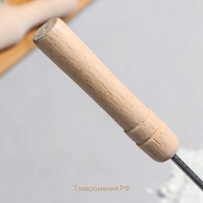 Венчик кондитерский для взбивания с деревянной ручкой "Спираль", 27,5 см