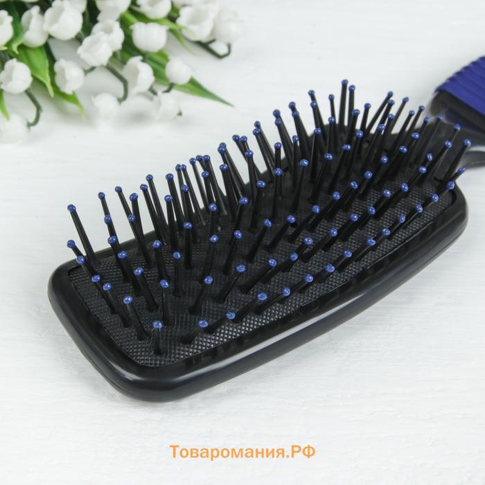 Расчёска массажная, прорезиненная ручка, 5×21(±1) см, МИКС