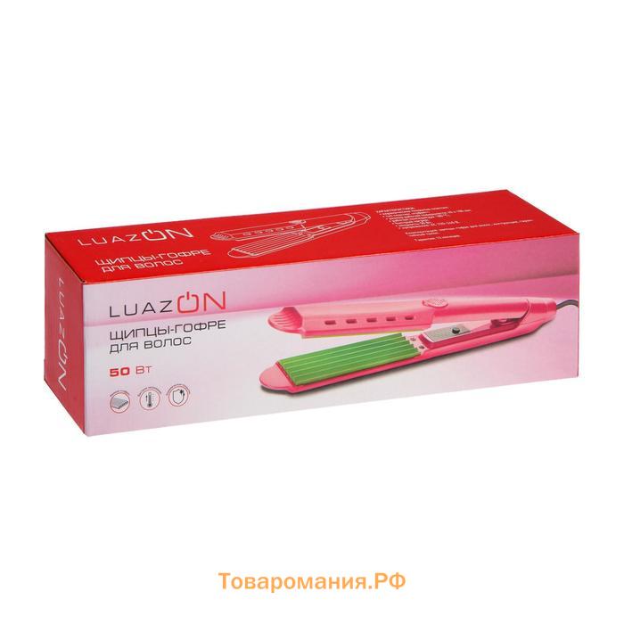 Щипцы-гофре LW-48, 50 Вт, керамическое покрытие, 100х45 мм, до 180 °C, розовые