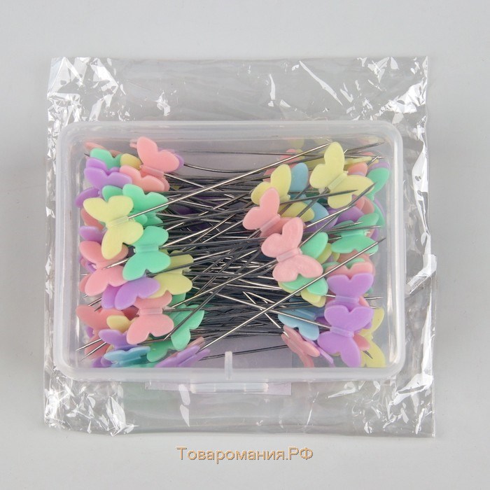 Булавки для квилтинга «Бабочки», 53 мм, 100 шт, цвет разноцветный