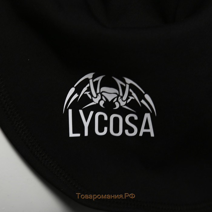 Подшлемник LYCOSA WINDSTOPPER+ VISCOSE BLACK с ветрозащитой шеи, размер S, M