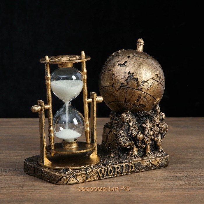 Песочные часы "Мир", сувенирные, 16 х 9 х 14 см, микс