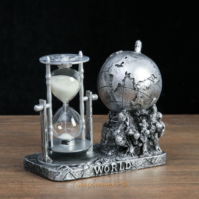 Песочные часы "Мир", сувенирные, 16 х 9 х 14 см, микс