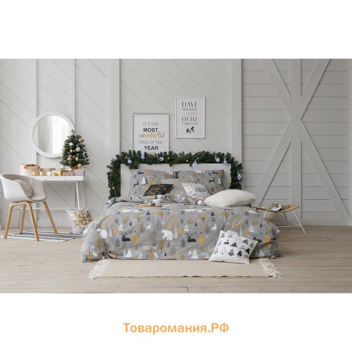 Новый год. Постельное бельё  2 сп Let it snow (вид 2) 175х215 см, 200х220 см, 70х70 см - 2 шт