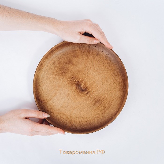Тарелка из натурального кедра Mаgistrо, d=23 см, цвет коричневый