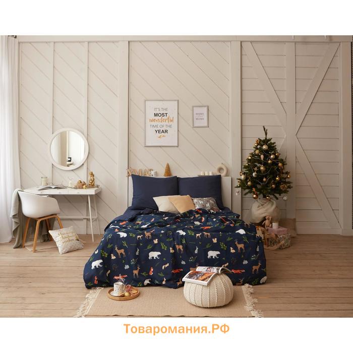 Новый год. Постельное белье "" 1.5 сп Winter animals 143*215 см, 150*214 см, 70*70 см - 2 шт