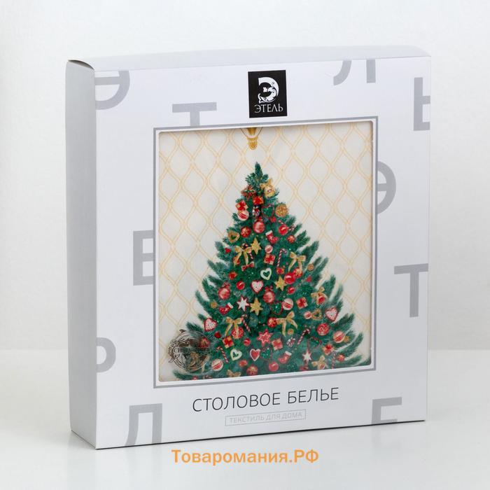 Скатерть новогодняя   "Golden Christmas" Скатерть новогодняя 150*220 +/-3см с ГМВО, 100%хл, 190г/м2