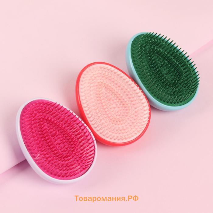 Расчёска массажная, 7×9(±1) см, PVC коробка, МИКС