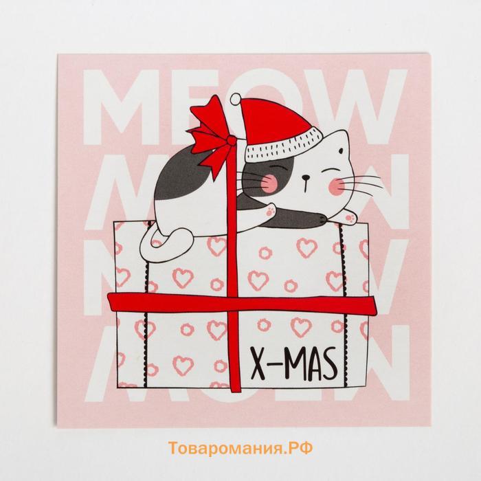 Новый год. Подарочный набор новогодний "Merry catmas" полотенце и акс