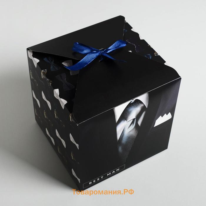 Коробка подарочная складная, упаковка, «Джентельмену», 18 х 18 х 18 см