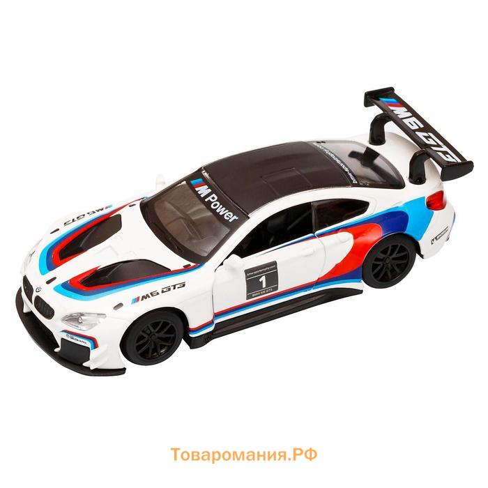 Машина металлическая BMW M6, 1:43, инерция, открываются двери, цвет белый