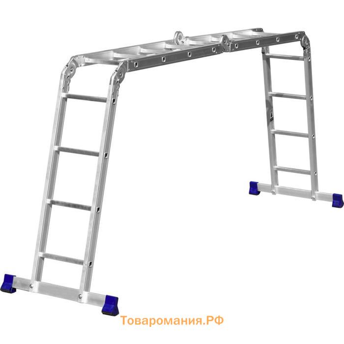 Лестница-трансформер "СИБИН" ЛТ-44 38852, алюминиевая 4x4 ступеней