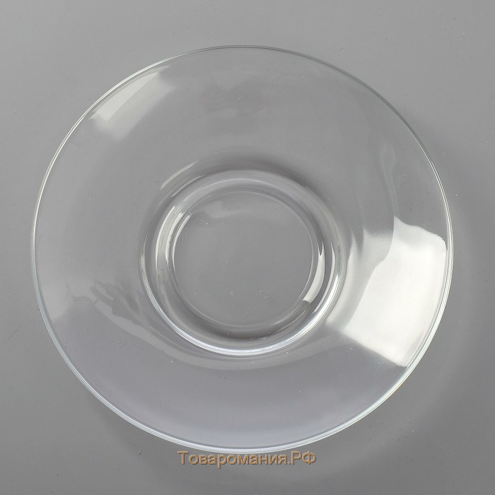 Блюдце стеклянное «Гламур», d=13,2 см, цвет прозрачный