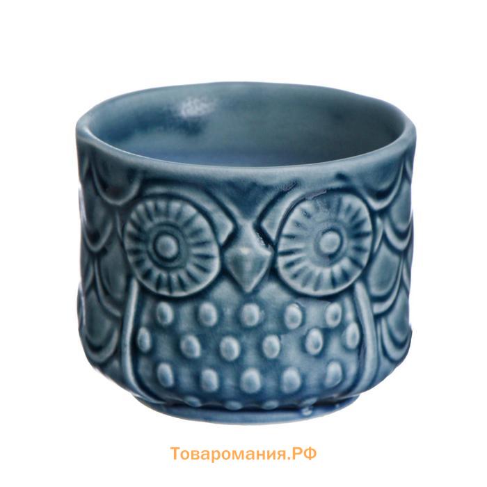 Горшок для цветов «Филин» керамический, 100 мл, 6.5×6.5×5.5 см, цвет МИКС
