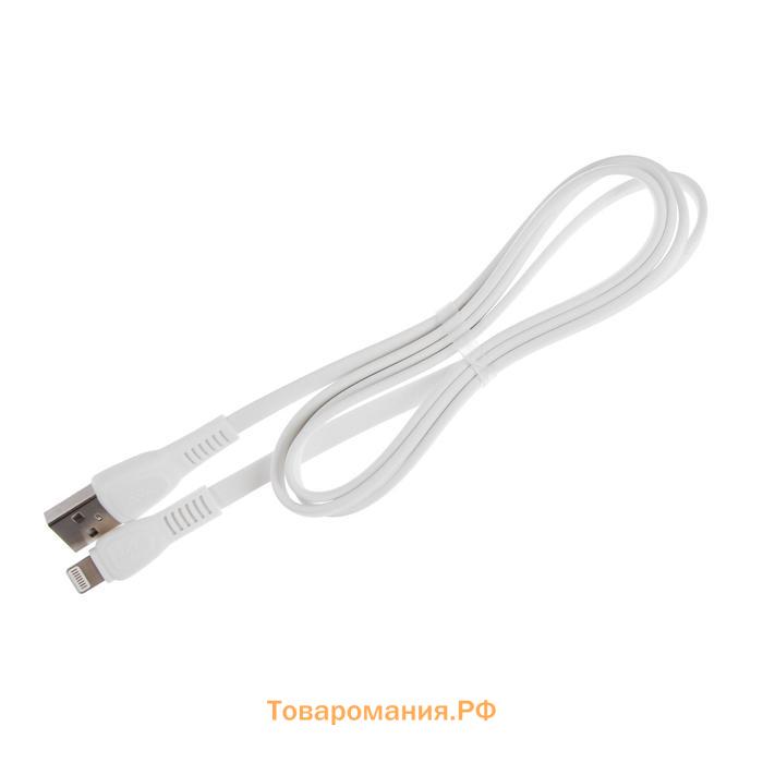 Кабель Hoco X40, USB - Lightning, 2.4 А, 1 м, плоский, белый