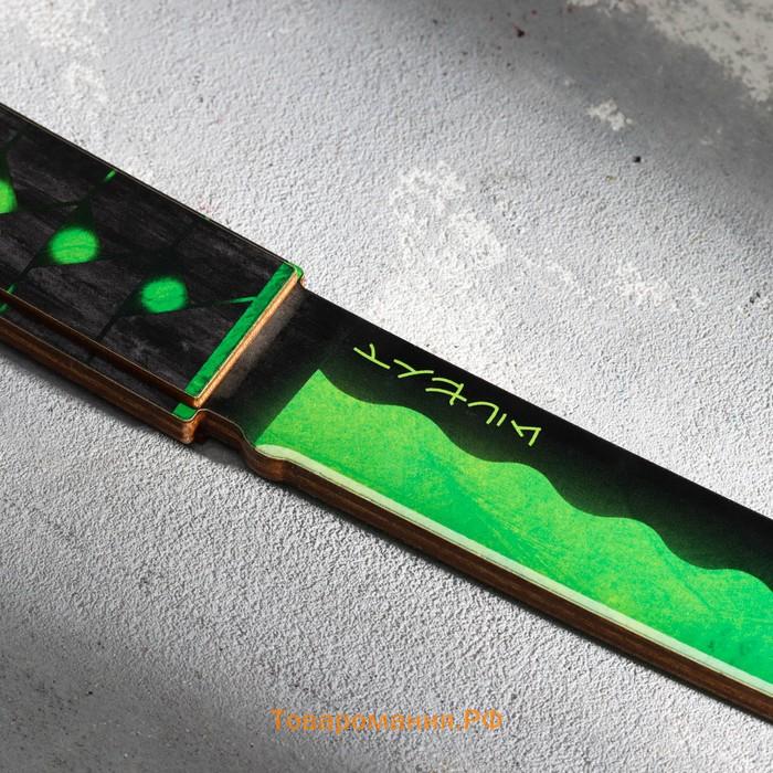 Сувенир деревянный "Нож танто" малахит