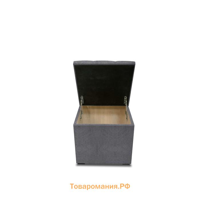 Пуф с крышкой и утяжкой, 400 × 400 × 420 мм, рогожка savana plus, цвет ash