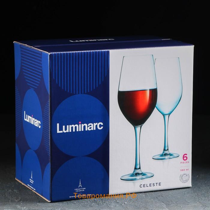 Набор бокалов для вина Luminarc Celeste, 580 мл, стекло, 6 шт.