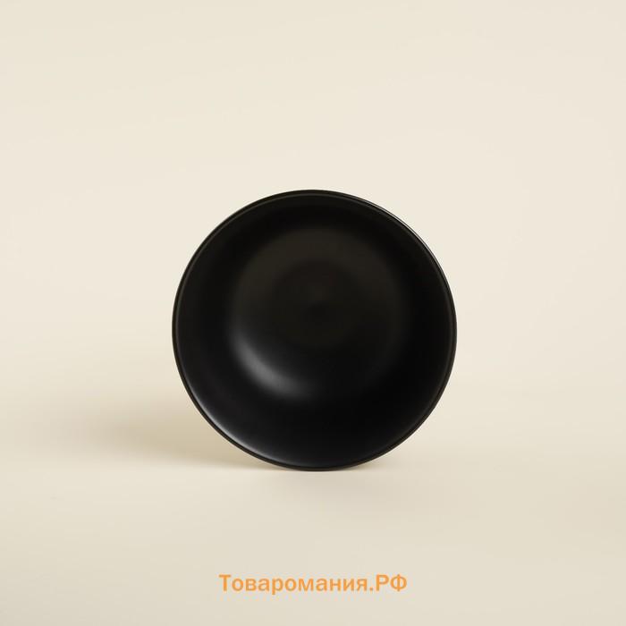 Салатники SL Home «Дарк», 750 мл, d=15 см, набор 2 шт., фарфор, чёрные