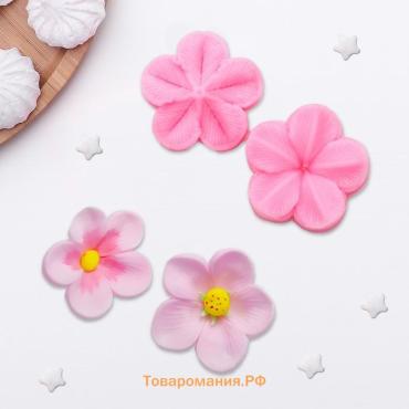 Молд «Цветок», силикон, 2 предмета, 4×2.9 см, МИКС