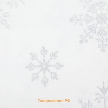 Скатерть новогодняя "" Серебряные снежинки 149х220+/- 3см, 100%хл, 190г/м2