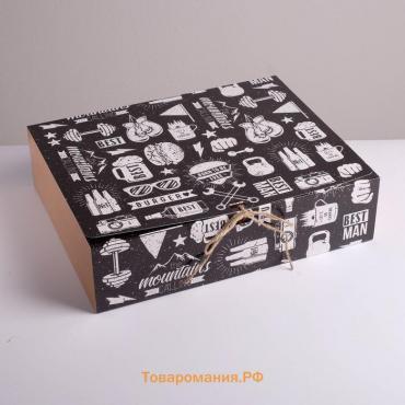 Коробка подарочная складная, упаковка, «Мужская», 31 х 24.5 х 8 см