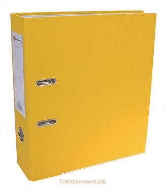 Папка-регистратор А4, 75 мм, Calligrata, ПВХ, металлическая окантовка, карман на корешок, собранная, жёлтая