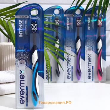 Зубная щётка Evermex Intense, средней жёсткости, микс, 1 шт.