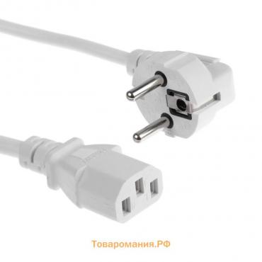 Кабель питания KDGN-005, Schuko - C13, 10 А, 1.5 м, 3-х жильный, белый